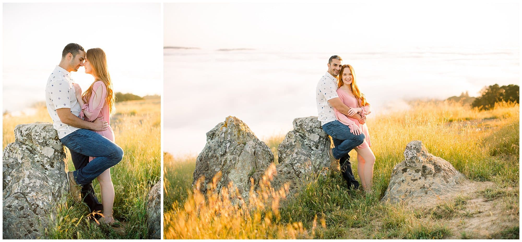 Golden hour engagement portrait by De Joy Photography
