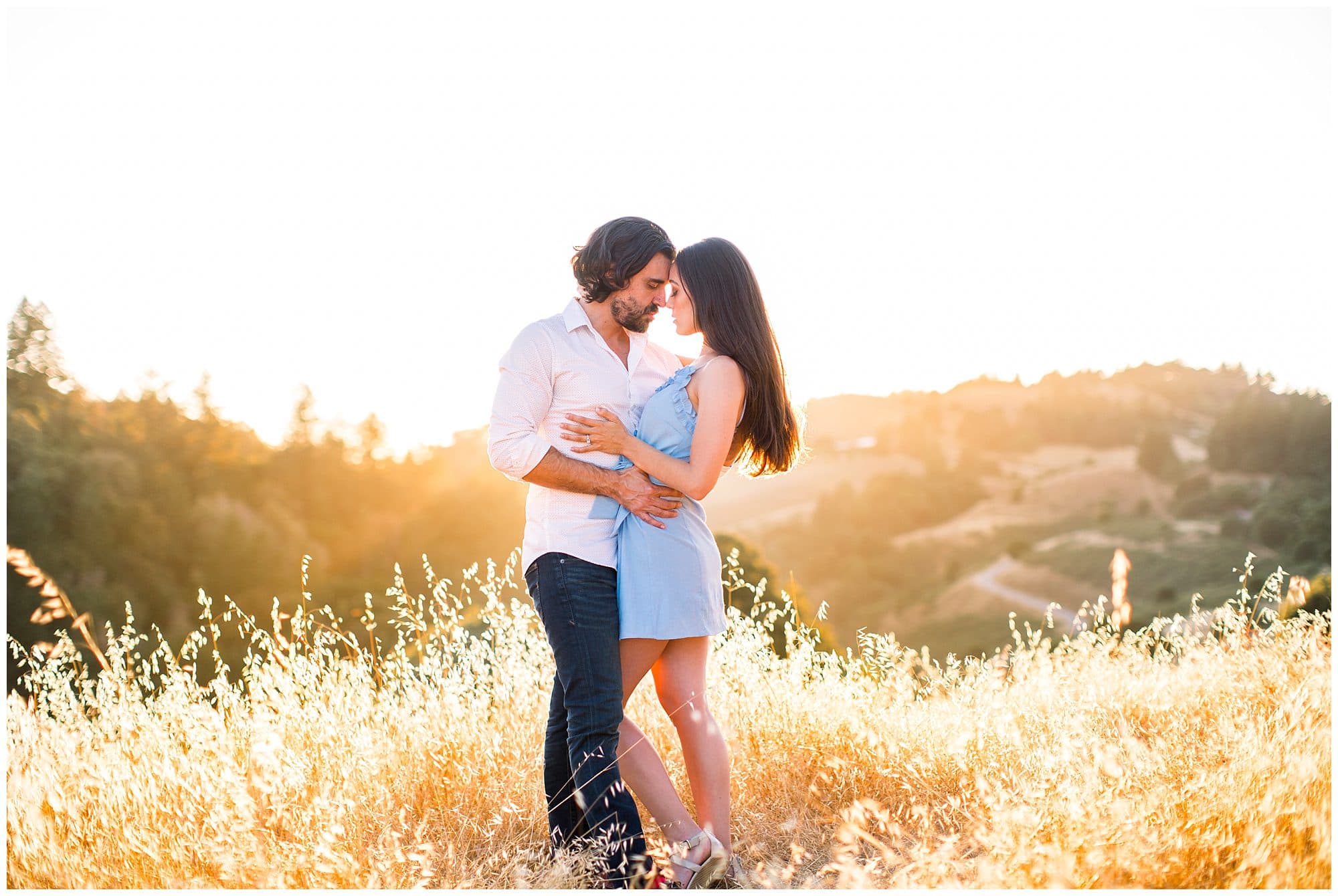 Colorful outdoor engagement photo by De Joy Photography