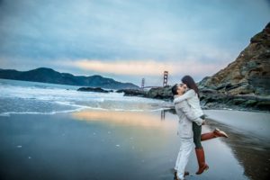 Engagement session at Baker Beach in San Francisco