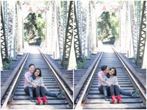 Engagement at the Henry Cowell State Park in Santa Cruz